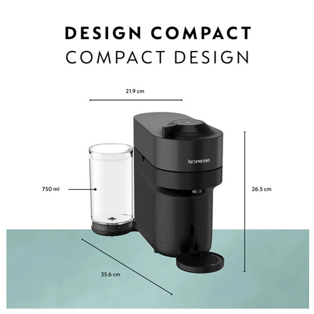 Nespresso Vertuo Pop+ Coffee & Espresso Machine by De'Longhi - Liquorice Black