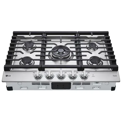 LG 30" 5-Burner Gas Smart Cooktop (CBGJ3027S) - Stainless Steel