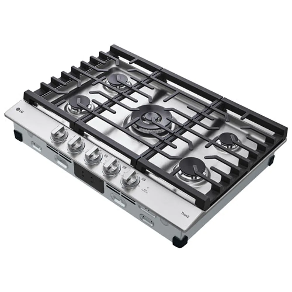 LG 30" 5-Burner Gas Smart Cooktop (CBGJ3027S) - Stainless Steel