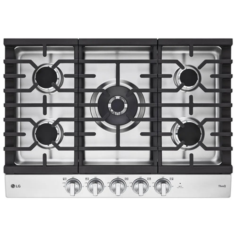 LG 30" 5-Burner Gas Smart Cooktop (CBGJ3027S) - Stainless Steel