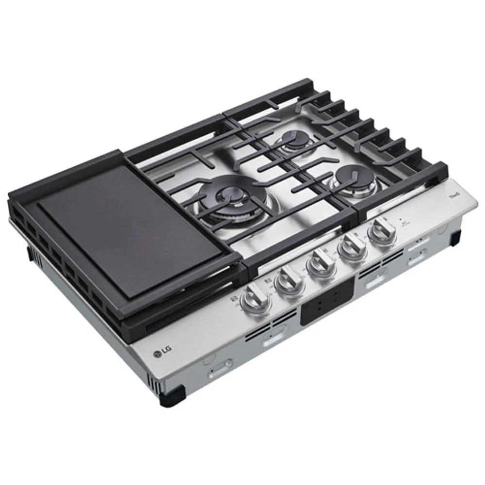 LG 30" 5-Burner Gas Smart Cooktop (CBGJ3027S) - Stainless Steel