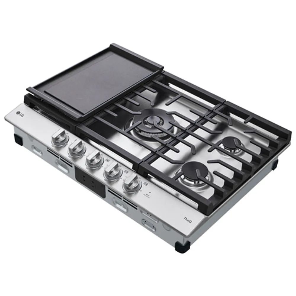 LG 30" 5-Burner Gas Smart Cooktop (CBGJ3027S) - Stainless Steel