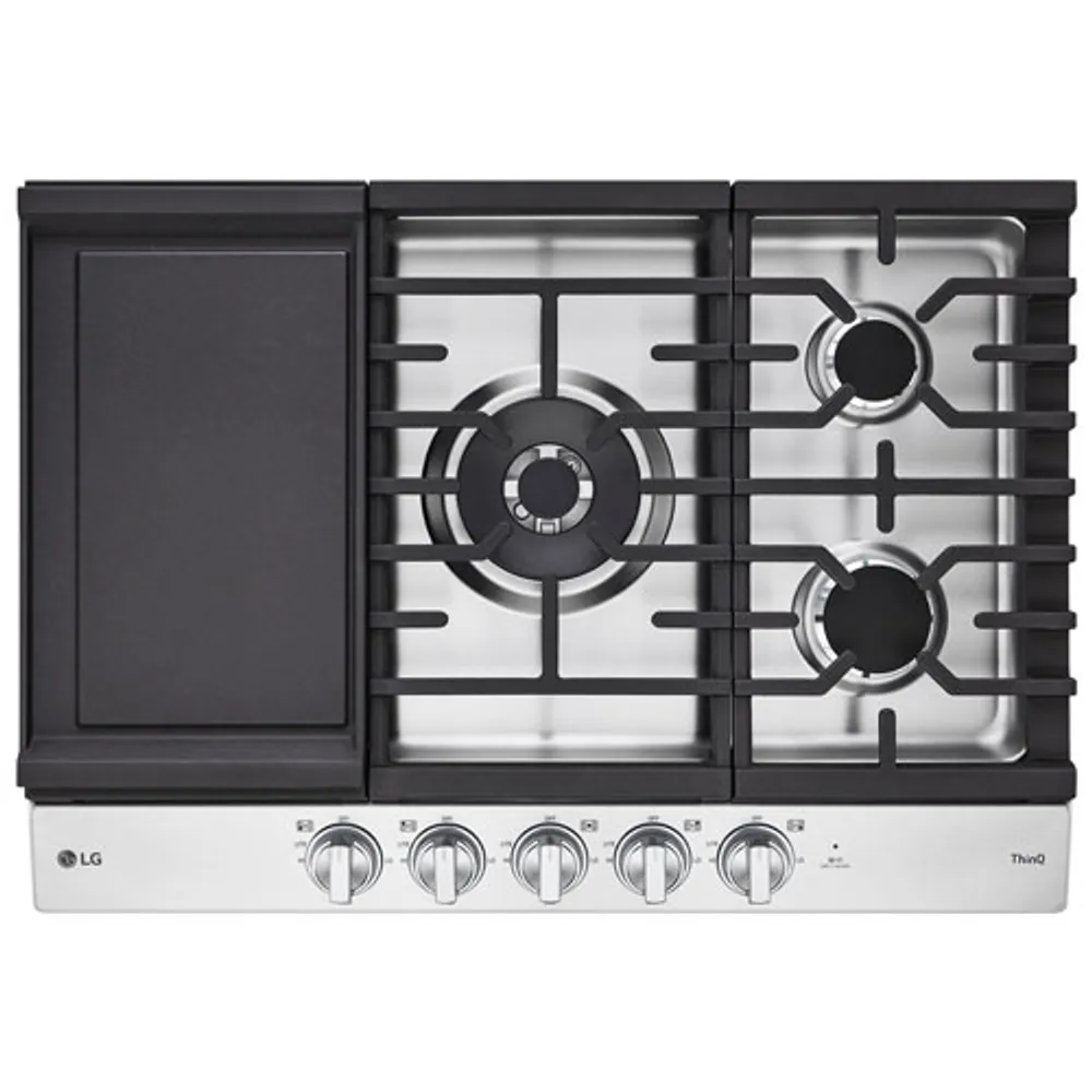 LG 30" 5-Burner Gas Smart Cooktop (CBGJ3027S) - Stainless Steel