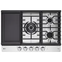 LG 30" 5-Burner Gas Smart Cooktop (CBGJ3027S) - Stainless Steel