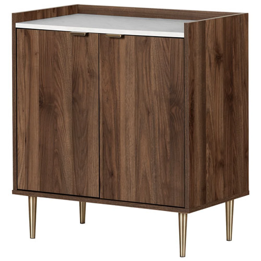 South Shore Maliza Modern 2-Door Sideboard Cabinet - Natural Walnut