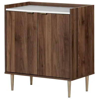 South Shore Maliza Modern 2-Door Sideboard Cabinet - Natural Walnut