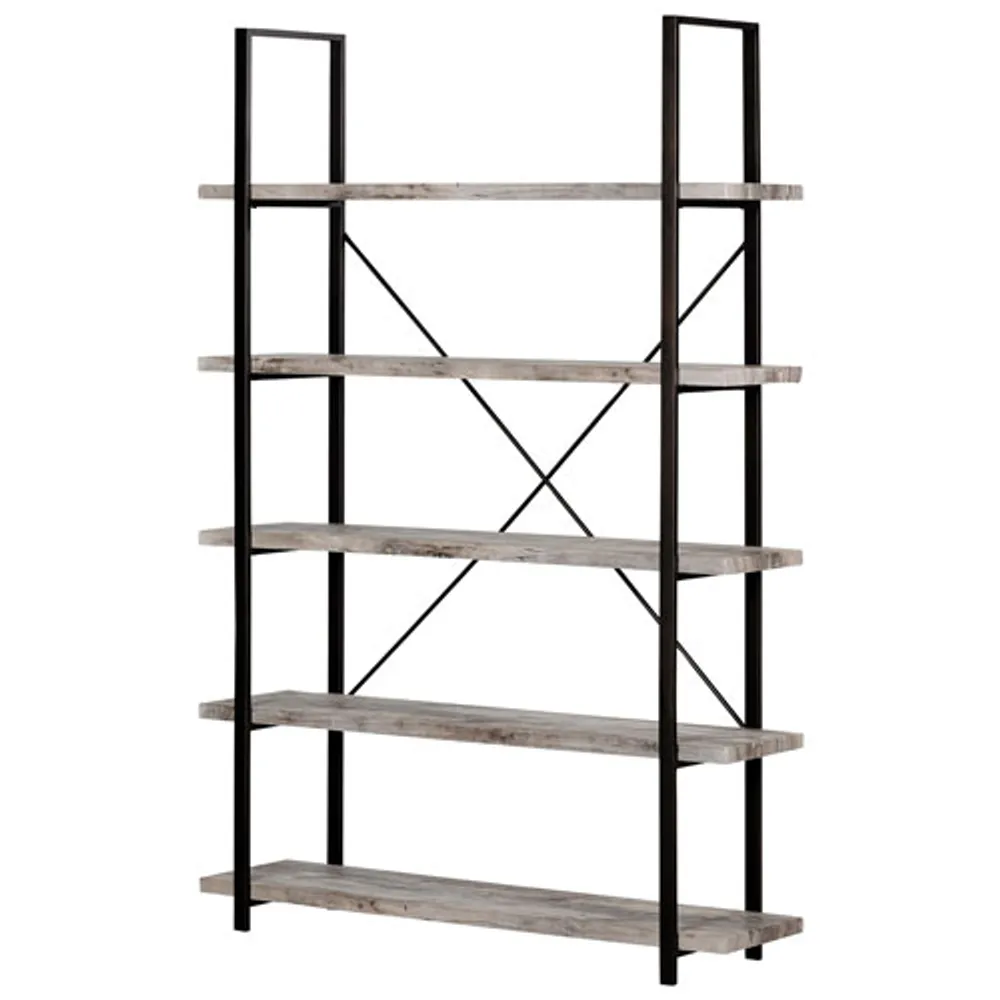 Gimetri 69" 5-Shelf MDF Bookcase - Soft Grey