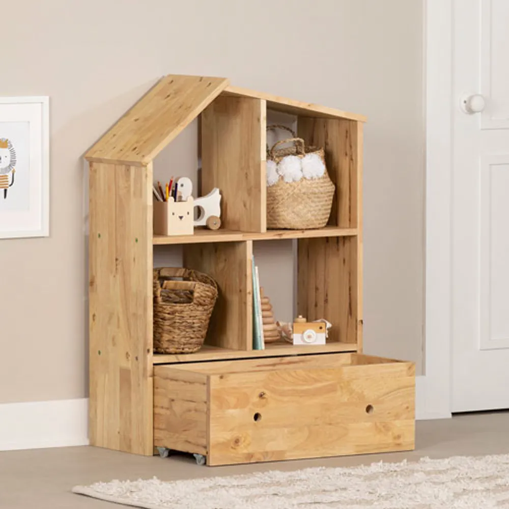 Sweedi 40" 4-Shelf Hardwood Bookcase - Natural Wood