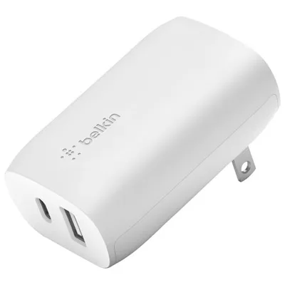 Belkin BOOSTCHARGE 37W PPS 2-Port USB-C/USB-A Wall Charger - White