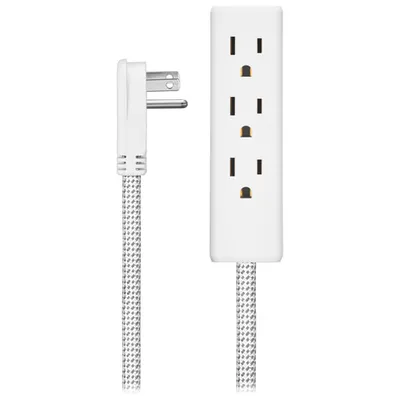 Insignia 3.66m (12 ft.) 3-Outlet Extension Cable (NS-PWRX30T-C) - White - Only at Best Buy