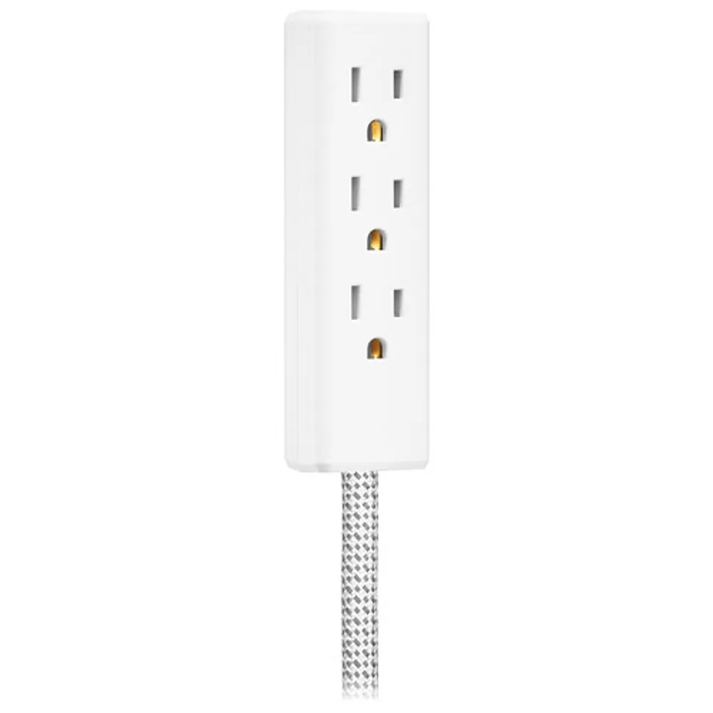 Insignia 3.66m (12 ft.) 3-Outlet Extension Cable (NS-PWRX30T-C) - White - Only at Best Buy