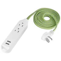 Insignia 6 ft. 3-Outlet 2-USB Power Strip - Green - Only at Best Buy