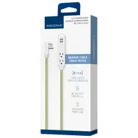 Insignia 6 ft. 3-Outlet 2-USB Power Strip - Green - Only at Best Buy