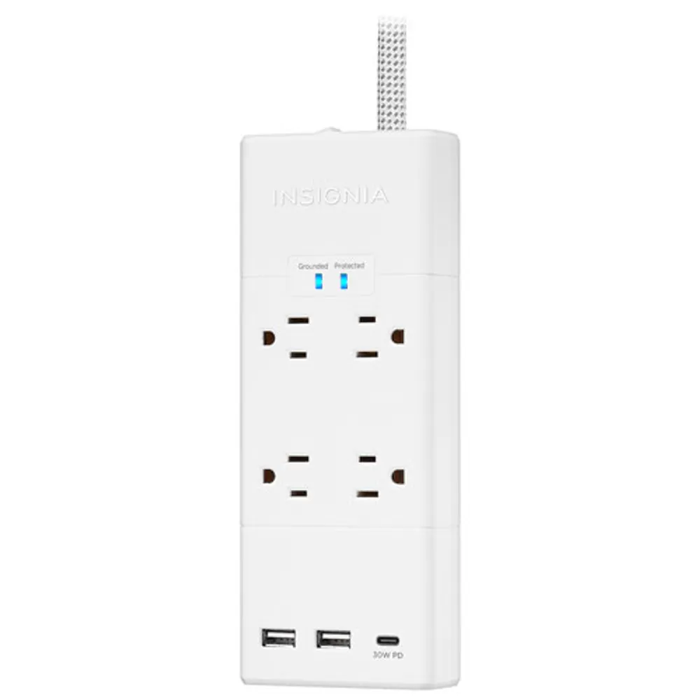 Insignia 4-Outlet 3-USB Surge Protector - Only at Best Buy