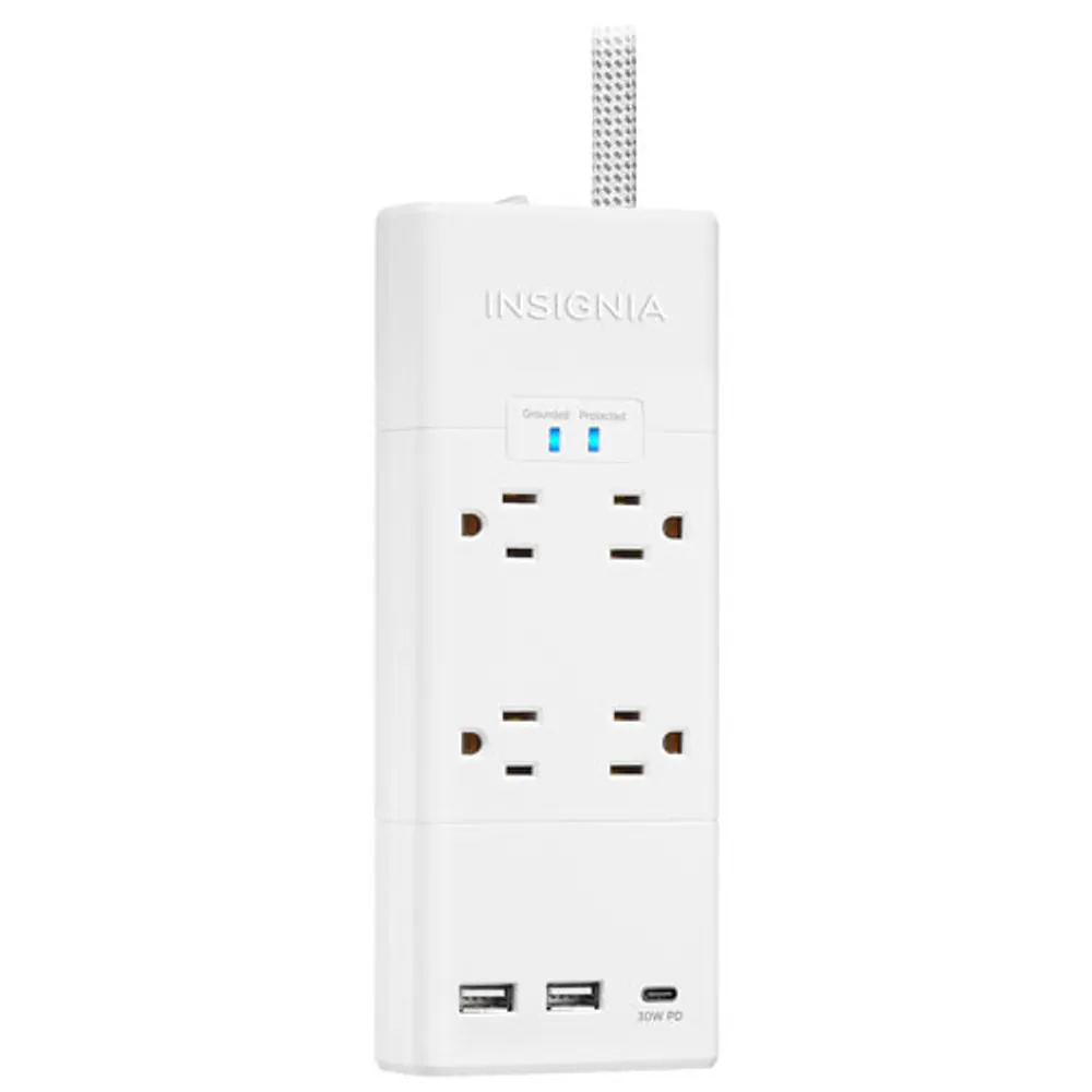 Insignia 4-Outlet 3-USB Surge Protector - Only at Best Buy