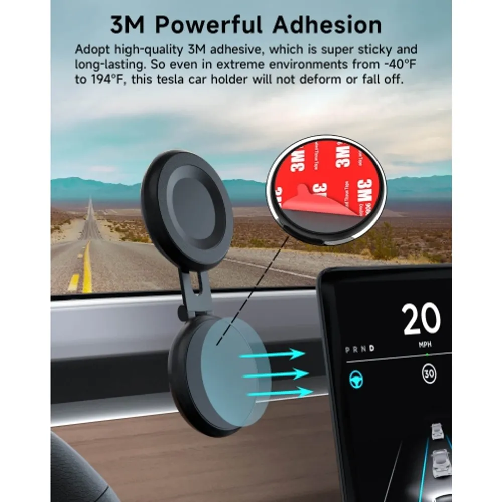 HLD Tesla Phone Mount, MagSafe Car Mount for Model 3 Y, Foldable Hidden  Magnetic Fit iPhone 14 13 12 Series and All Phone, Accessories, Y Black1