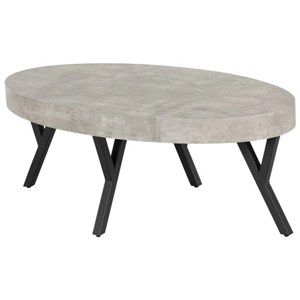 Table basse ovale contemporaine City Life - Gris béton