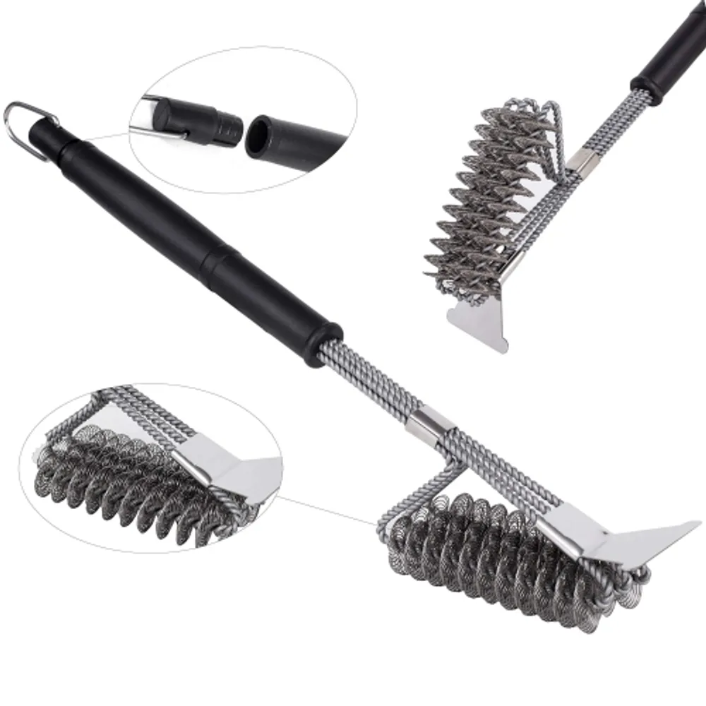 18 L Stainless Steel Bristle Free Grill Brush & Scraper