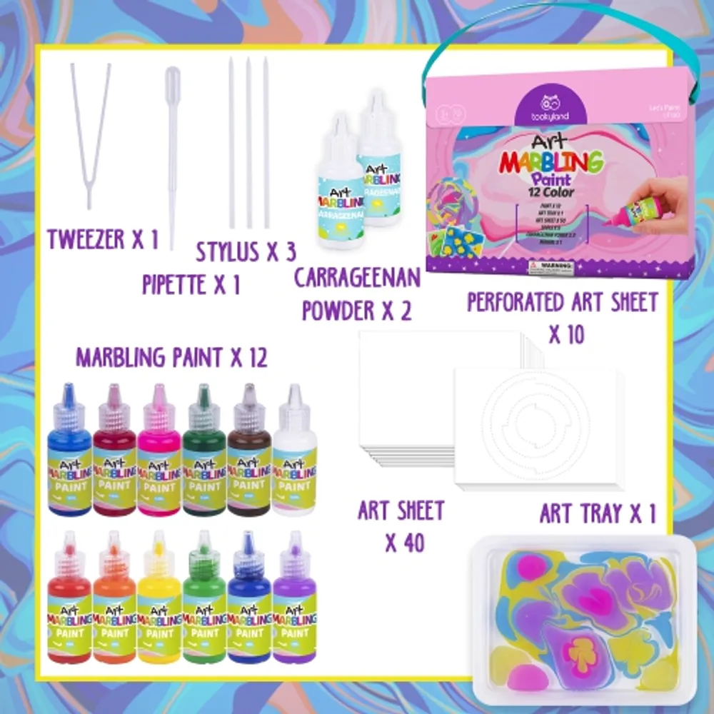 Marbling Paint Kit for Kids, Water Marbling Paint Set