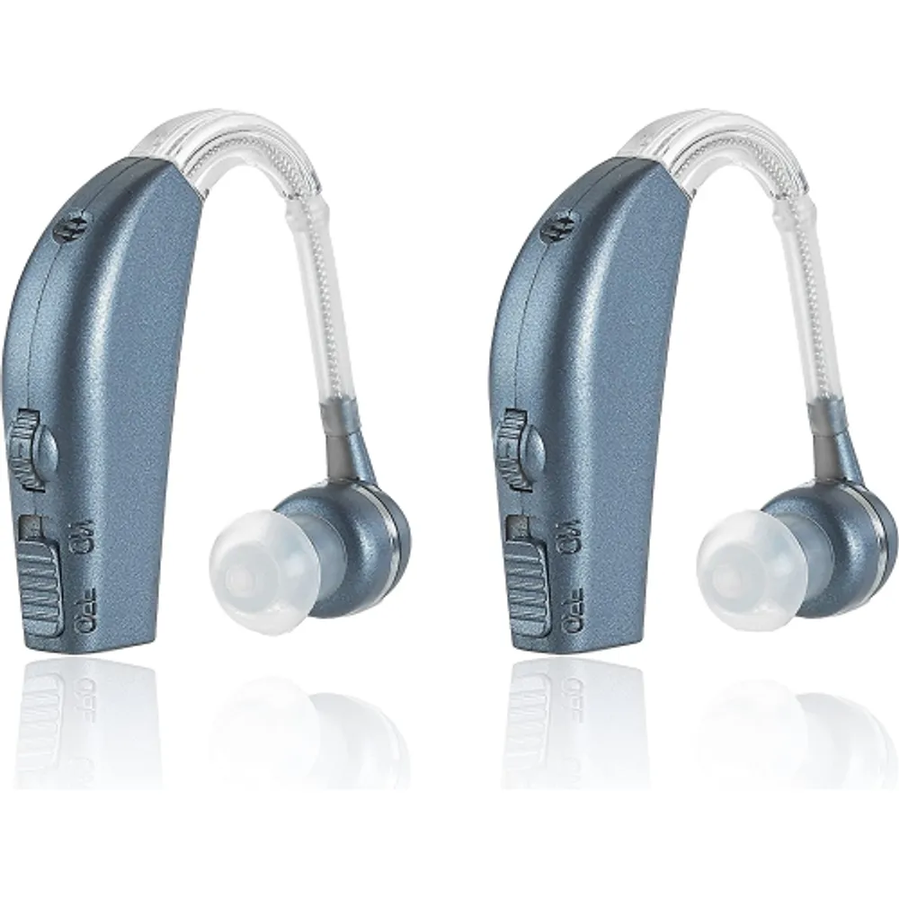 Digital Hearing Amplifier by Britzgo BHA-220. 500hr Battery Life, Modern  Blue, Doctor and Audiologist Designed