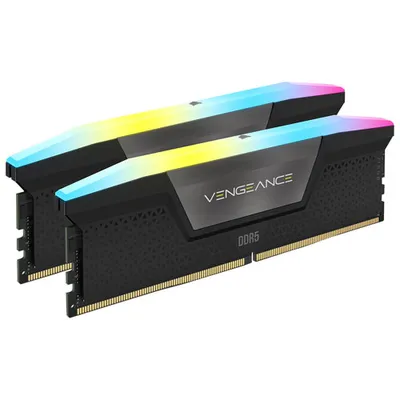 Mémoire DDR5 32 Go (2 x 16 Go) 6400 MHz Vengeance RGB de Corsair pour PC (CMH32GX5M2B6400C32)