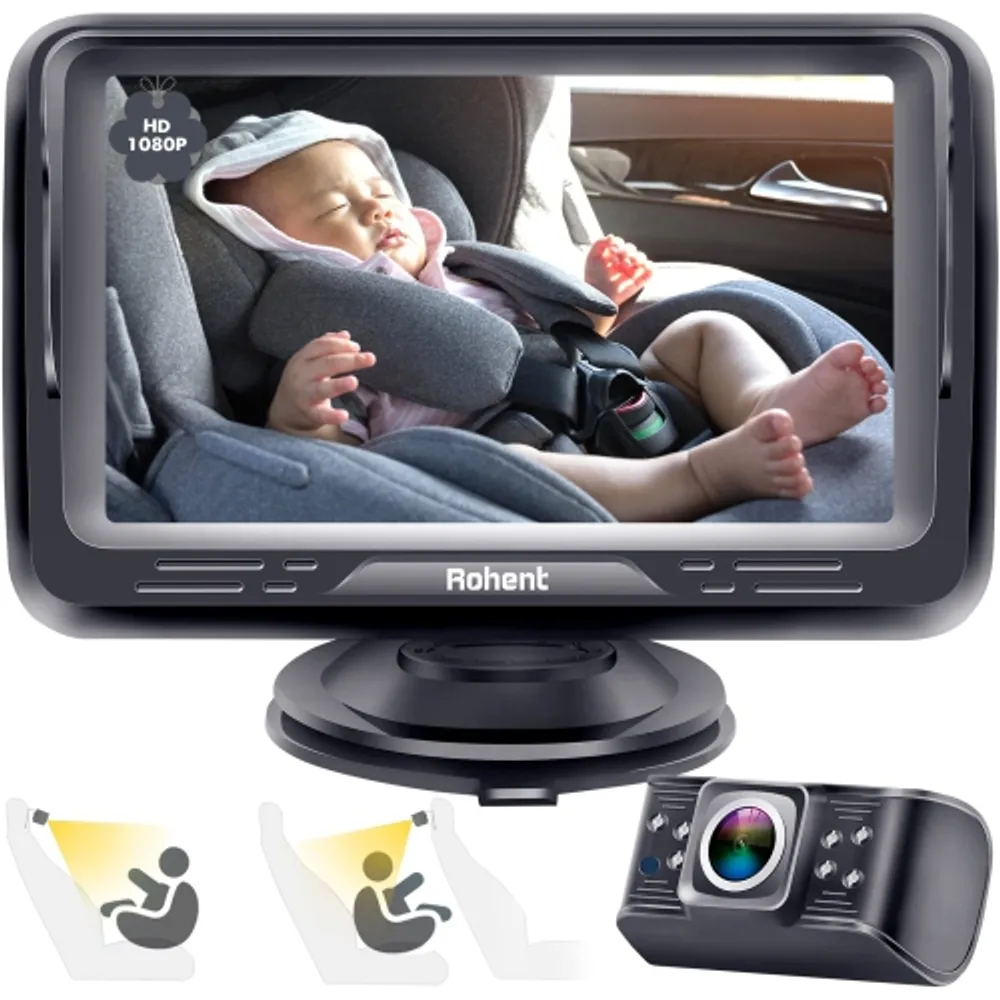 HLD Baby Car Camera with Display HD 1080P Baby Car Mirror 5 Mins