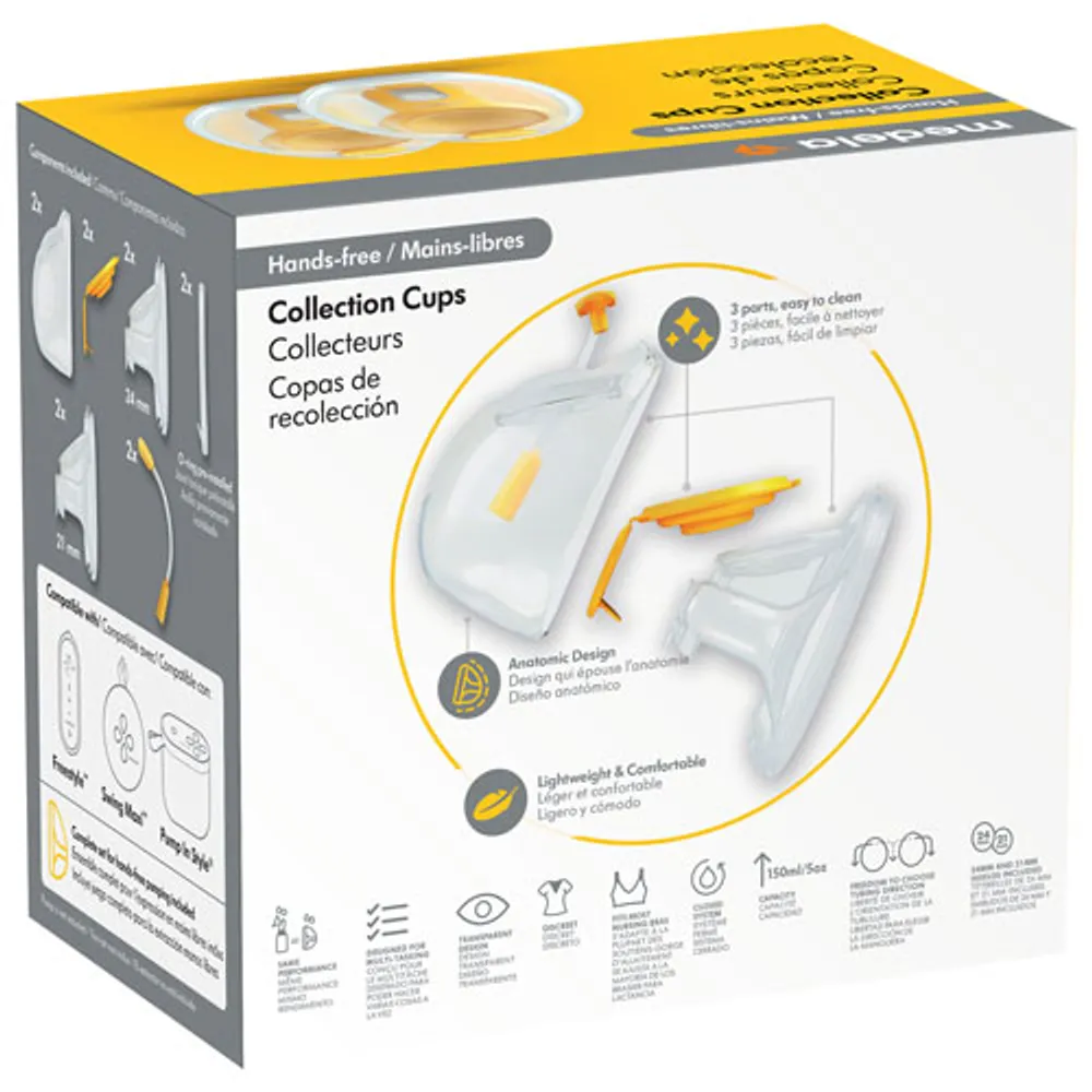 Medela Hands-free Collection Cups for Freestyle Flex, Pump in Style & Swing  Maxi Electric Breast Pumps