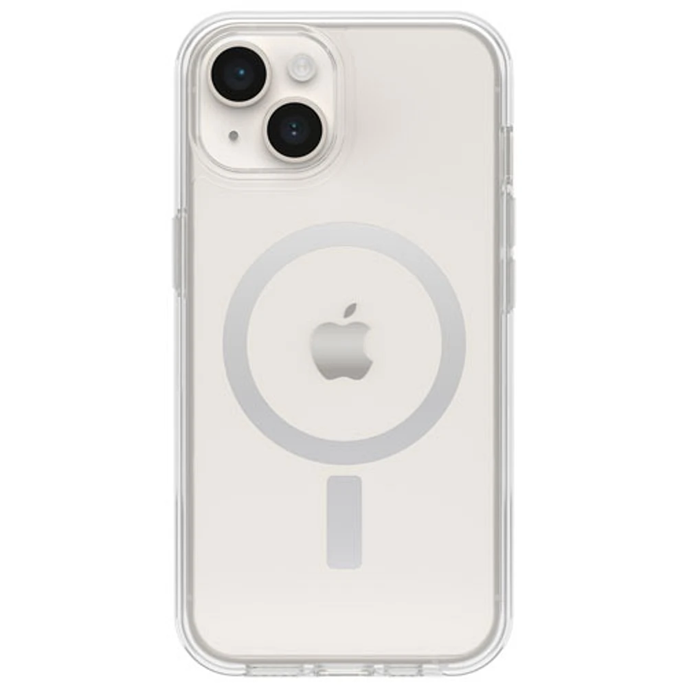 Étui rigide ajusté Symmetry d'OtterBox avec MagSafe pour iPhone 16e/15/14/13 - Transparent