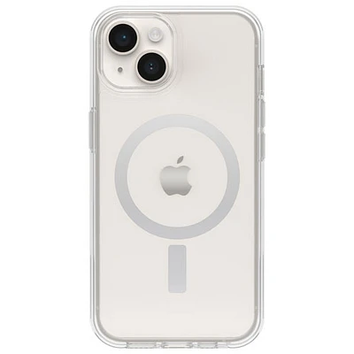 Étui rigide ajusté Symmetry d'OtterBox avec MagSafe pour iPhone 16e/15/14/13 - Transparent