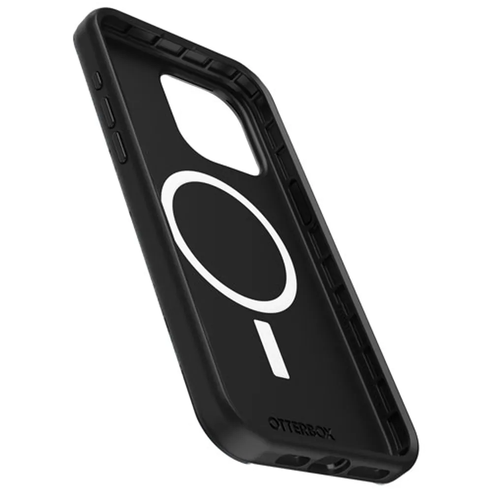 Étui rigide ajusté Symmetry d'OtterBox avec MagSafe pour iPhone 15 Pro Max - Gris noir