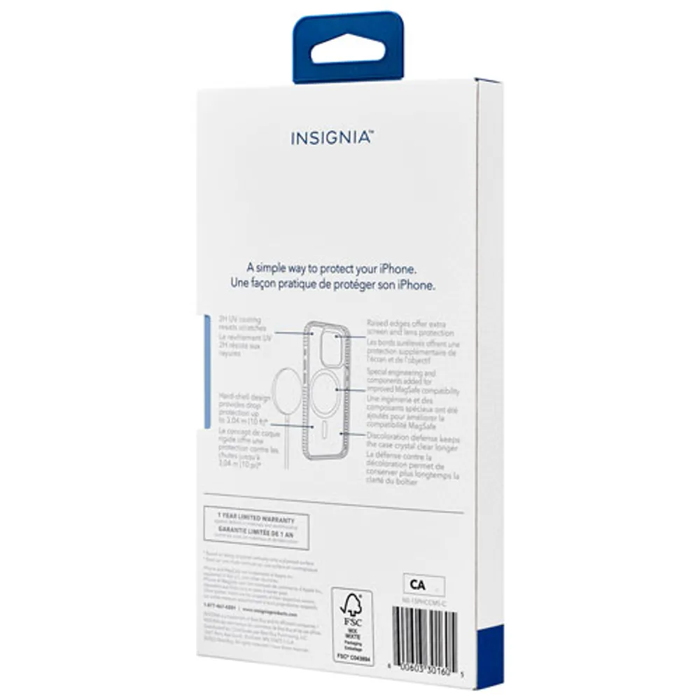 Insignia Fitted Hard Shell Case with MagSafe for iPhone 15 Pro - Clear