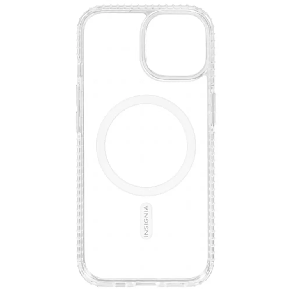 Insignia Fitted Hard Shell Case with MagSafe for iPhone 15 - Clear