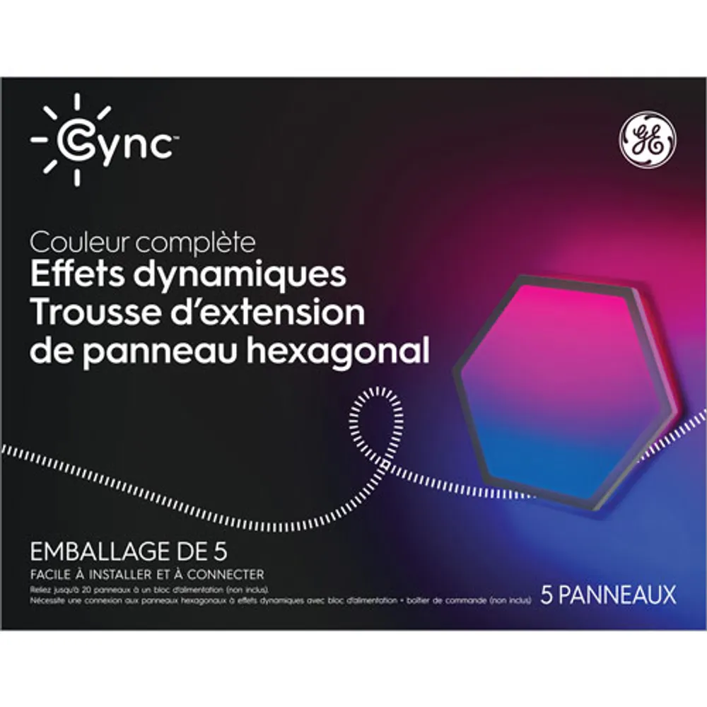 GE Cync Dynamic Effects Hexagon Light Panels - Extension Kit - 5 Panels