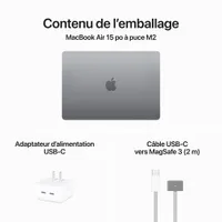 Apple MacBook Air 15" w/ Touch ID (2023) - Space Grey (Apple M2 Chip / 256GB SSD / 8GB RAM) - French