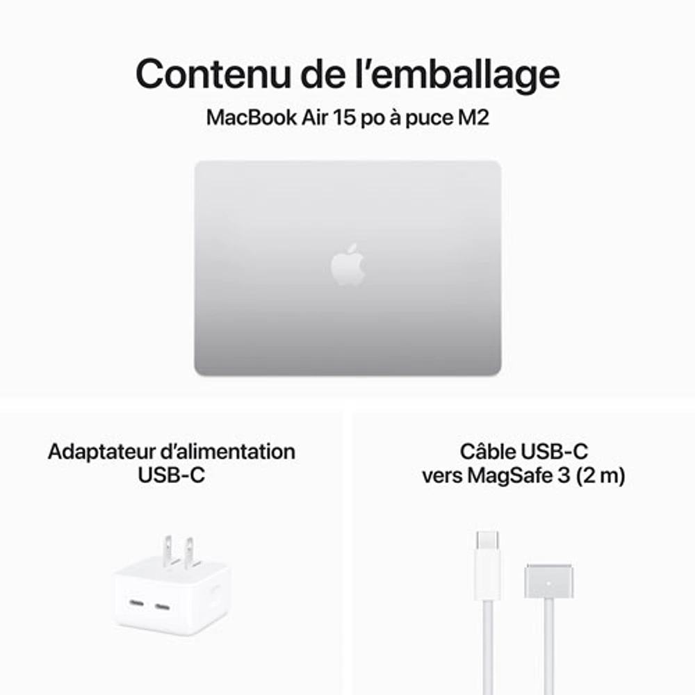 Apple MacBook Air 15" w/ Touch ID (2023) - Silver (Apple M2 Chip / 512GB SSD / 8GB RAM) - English