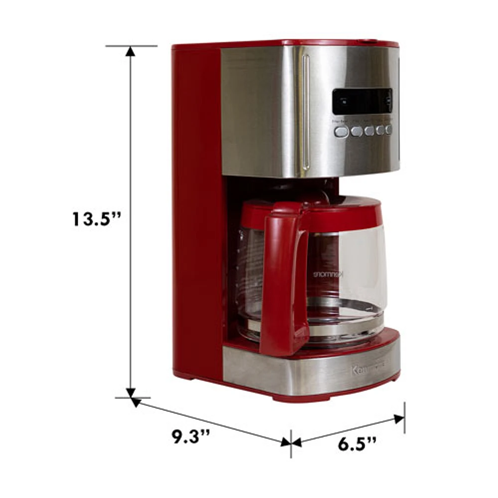 Kenmore Aroma Control Automatic Drip Coffee Maker - 12-Cup - Red/Stainless