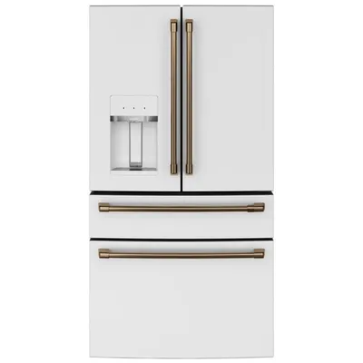 Open Box - Café 36" 27.8 Cu. Ft. French Door Refrigerator w/ Water & Ice Dispenser (CVE28DP4NW2) - Matte White -Perfect Condition