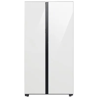 Open Box - Samsung Bespoke 36" 22.6 Cu Ft Side-By-Side Refrigerator w/ Water Dispenser (RS23CB760012AA) -White -Perfect Condition