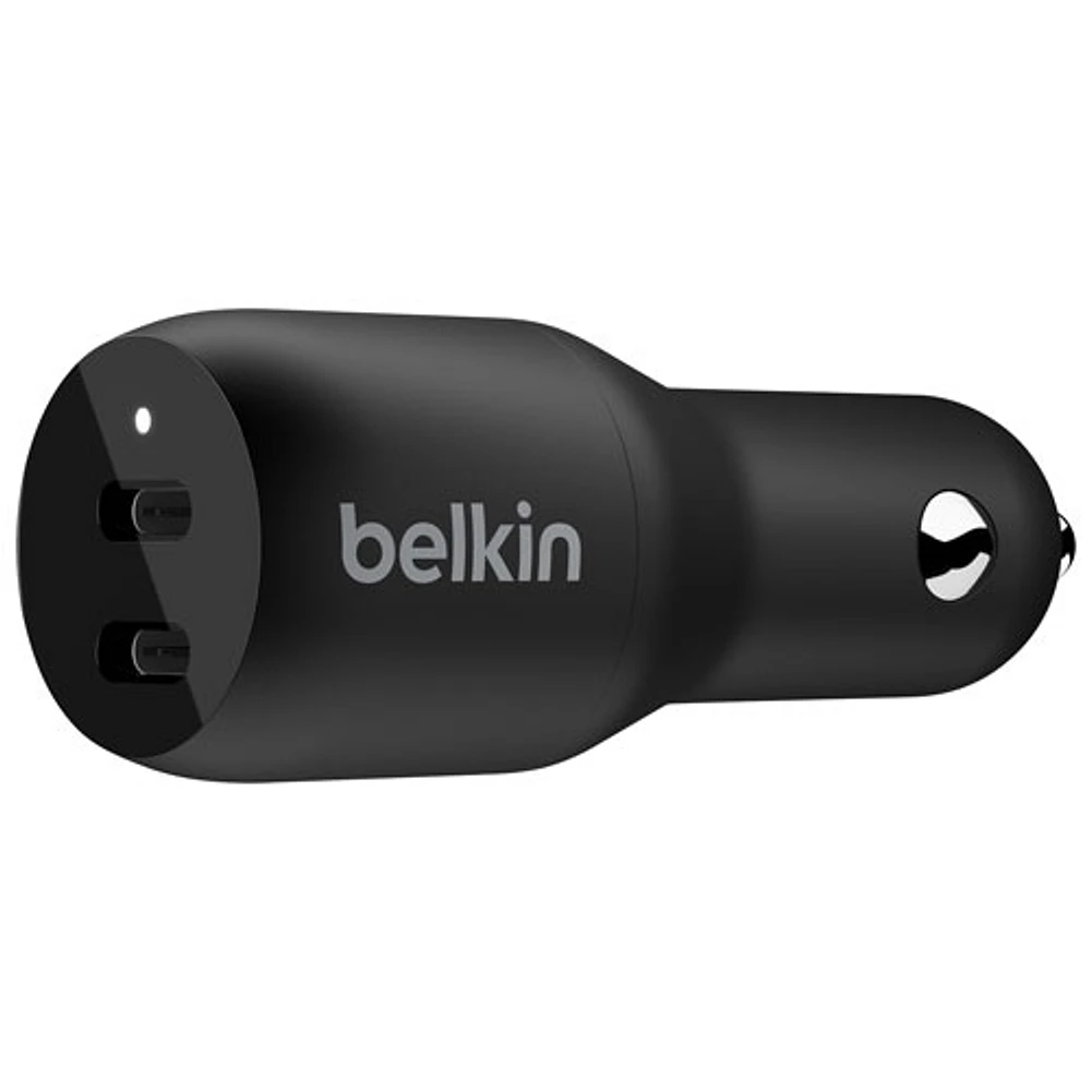 Chargeur pour l'auto double USB-C de 36 W de Belkin - Noir