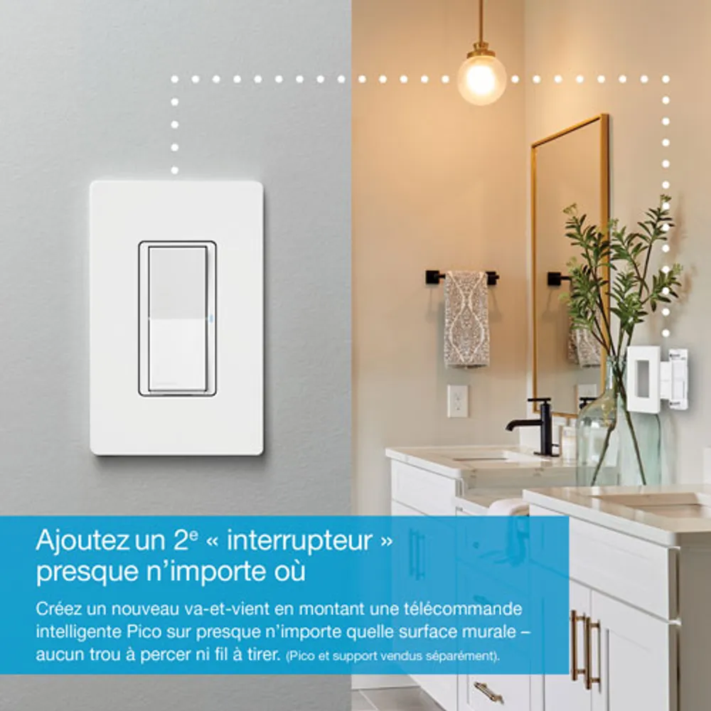 Lutron Claro Smart Switch for Caseta Smart Lighting (DVRF-5NS-WH-RC)