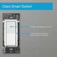 Lutron Claro Smart Switch for Caseta Smart Lighting (DVRF-5NS-WH-RC)