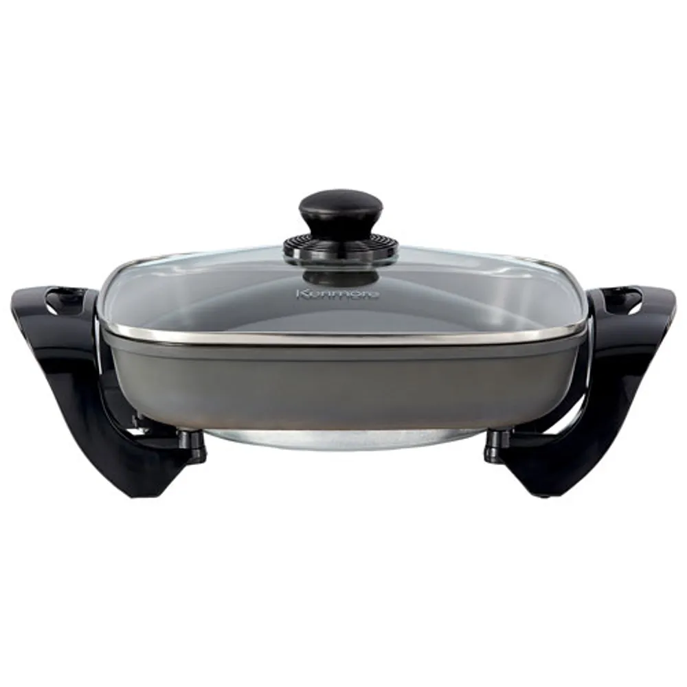 Kenmore Electric Skillet with Lid - Black/Silver