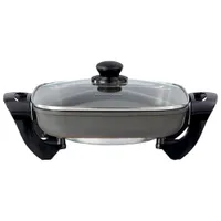 Kenmore Electric Skillet with Lid - Black/Silver