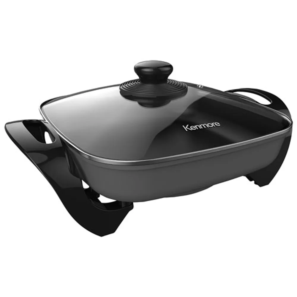 Kenmore Electric Skillet with Lid - Black/Silver