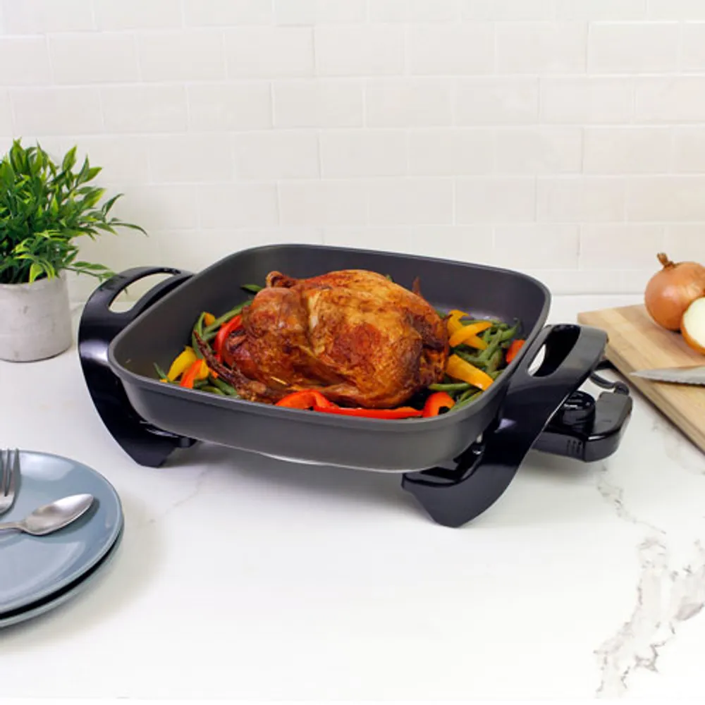 Kenmore Electric Skillet with Lid - Black/Silver