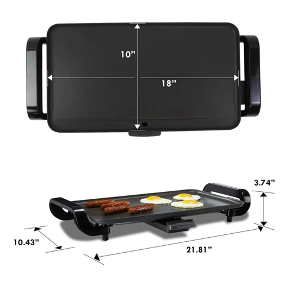 Kenmore Non-Stick Electric Griddle with Removable Drip Tray - 10" x 18"