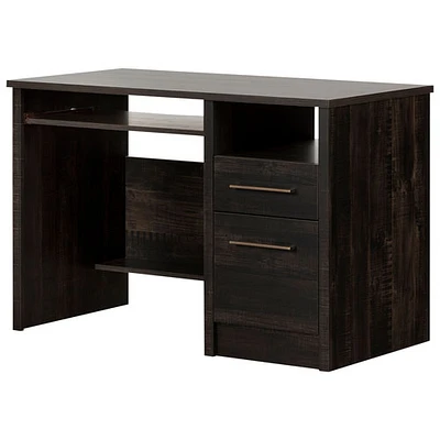 South Shore Gravity Rectangular 46" Ergonomic Computer Desk with 2 Drawers - Rubbed Black