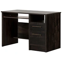 South Shore Gravity Rectangular 46" Ergonomic Computer Desk with 2 Drawers - Rubbed Black