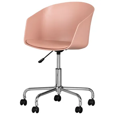 South Shore Flam Ergonomic Mid-Back Plastic Task Chair - Pink/Chrome