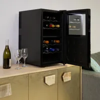 Koolatron 1.7 Cu. Ft. 18-Bottle Dual Temperature Zone Wine Cellar (WC18DZ) - Black